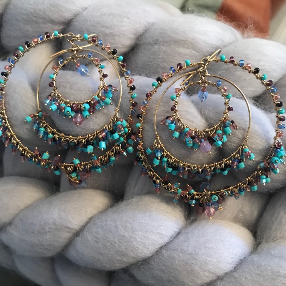 Beaded chandelier earrings